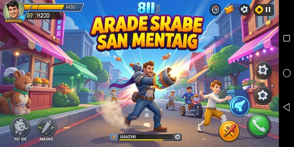 Tampilan gameplay menegangkan dari permainan Arcade 8II.