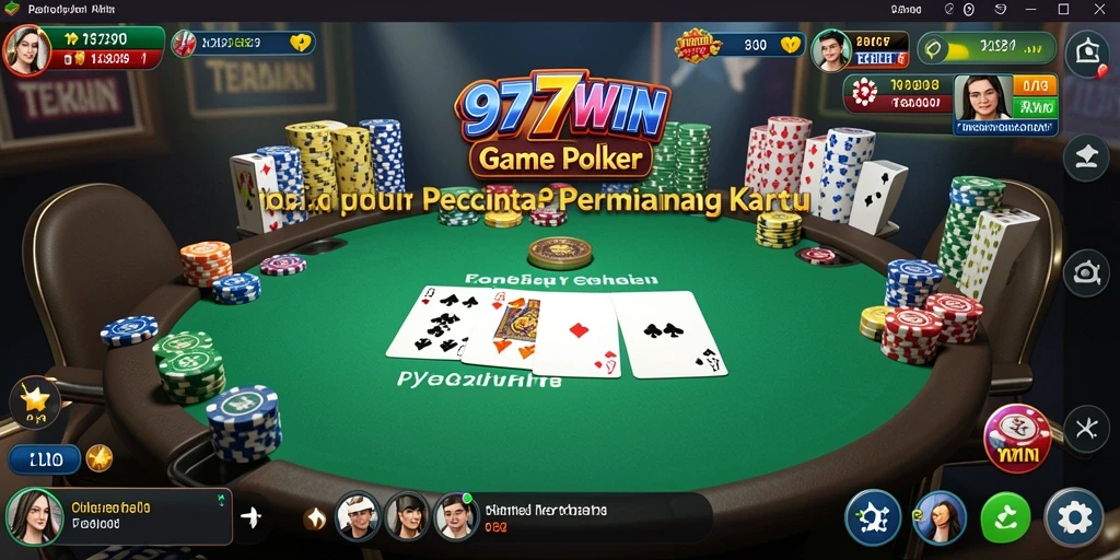 Tangkapan layar Gameplay Poker di 9777WIN yang mendebarkan.