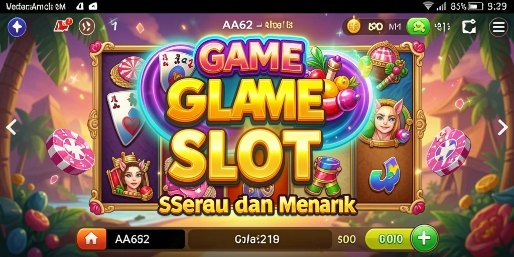 Tampilan gameplay slot yang seru dan penuh warna di AA62.
