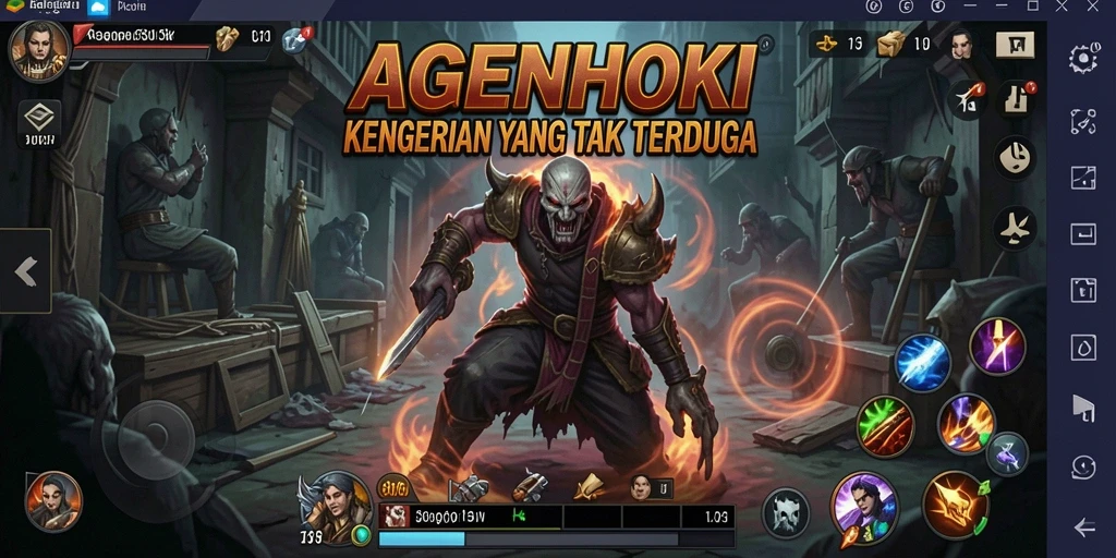 Tampilan gameplay menegangkan dalam AGENHOKI, memperlihatkan suasana kengerian yang nyata.