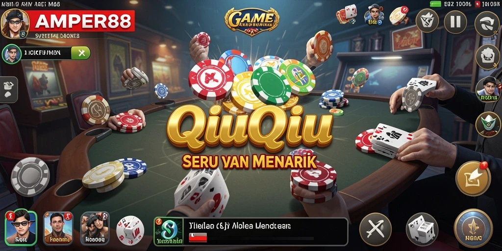 Tampilan gameplay QiuQiu yang mengasyikkan di AMPER88.