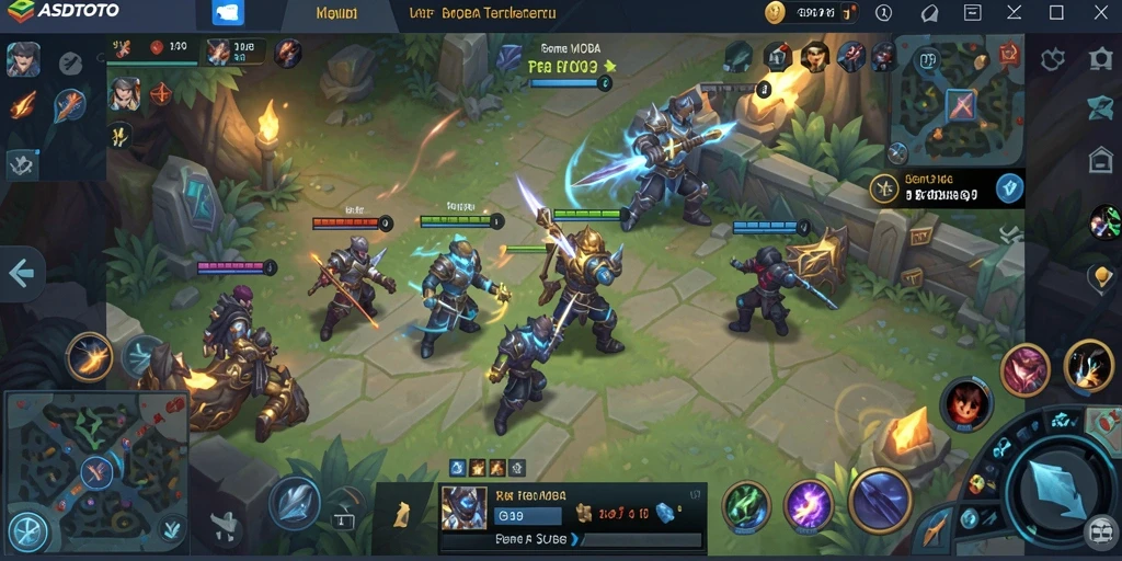 Gameplay seru dalam ASDTOTO dengan pertempuran MOBA yang mendebarkan.