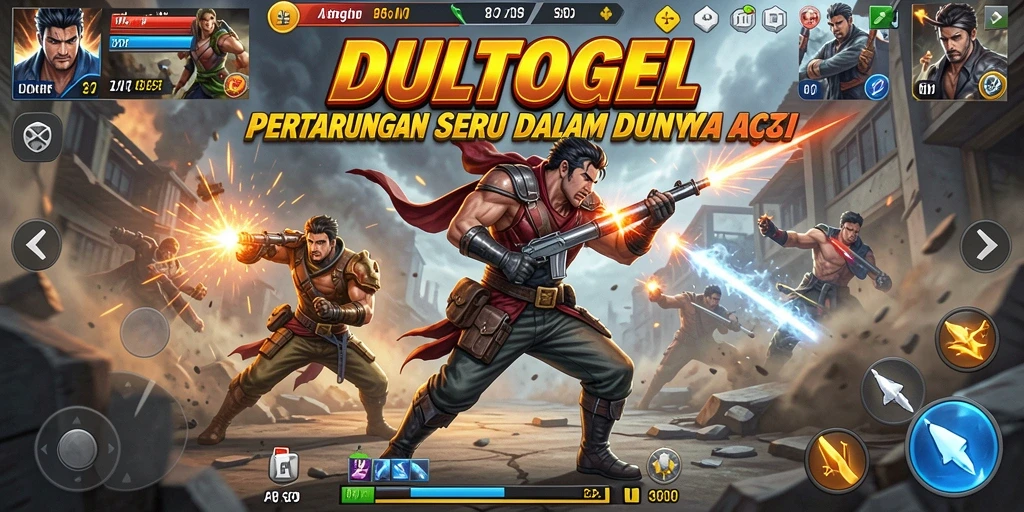 Screenshot DULTOGEL menunjukkan pertarungan seru antar karakter.