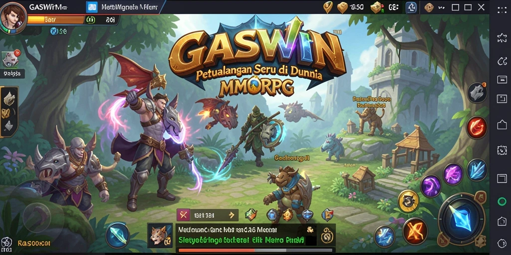 Screenshot GASWIN menampilkan aksi seru dalam dunia MMORPG.