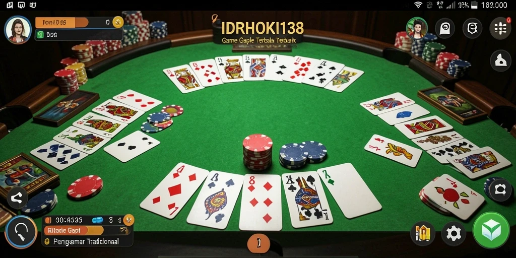 Screenshot gameplay IDRHOKI138 menampilkan suasana seru permainan Gaple.