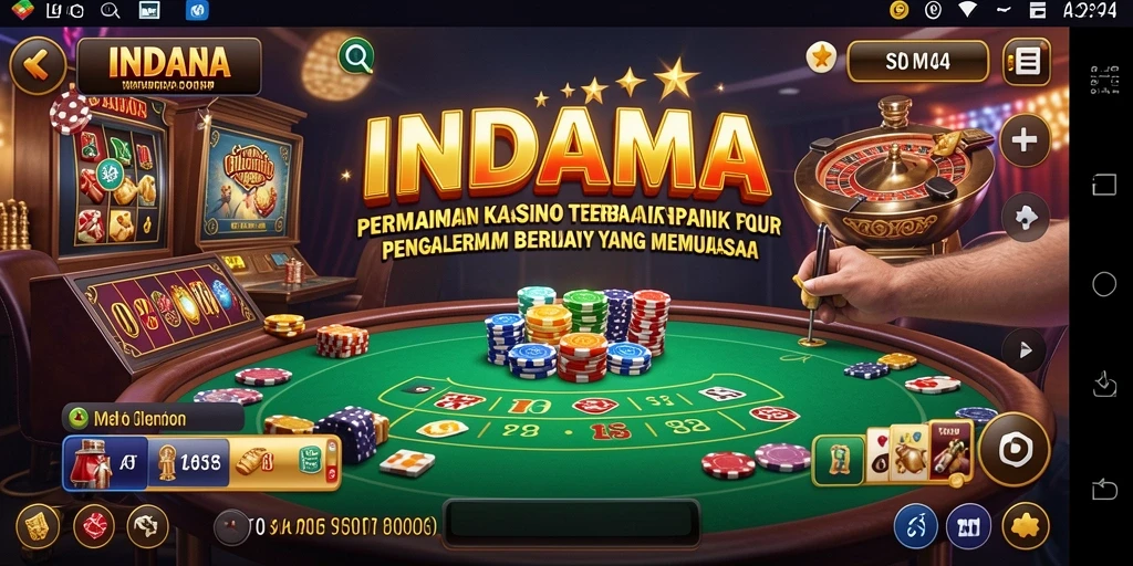Tangkapan layar utama INDAAA menampilkan pengalaman bermain Kasino yang menarik.