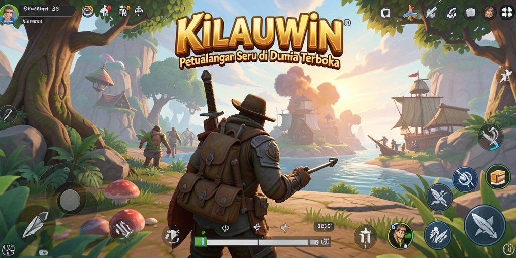 Gameplay <strong>KILAUWIN</strong> menampilkan petualangan eksplorasi yang mendebarkan dalam dunia terbuka.