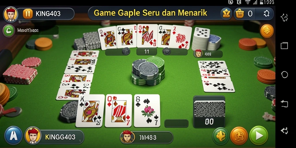 Tampilan gameplay Gaple yang menegangkan dan seru.