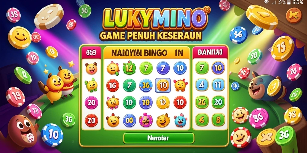 Tampilan gameplay menarik LUKYMINO dengan elemen Bingo.