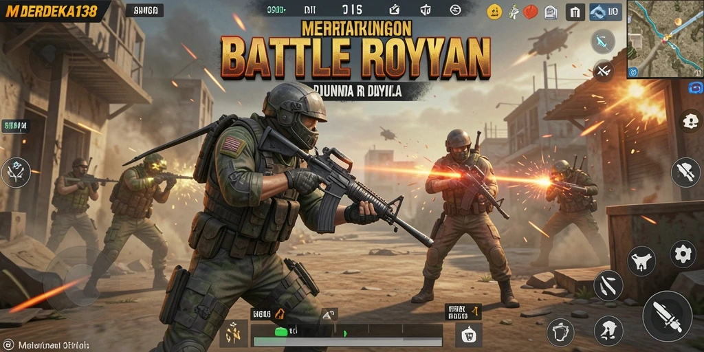 Screenshot gameplay dari pertarungan seru di MERDEKA138.