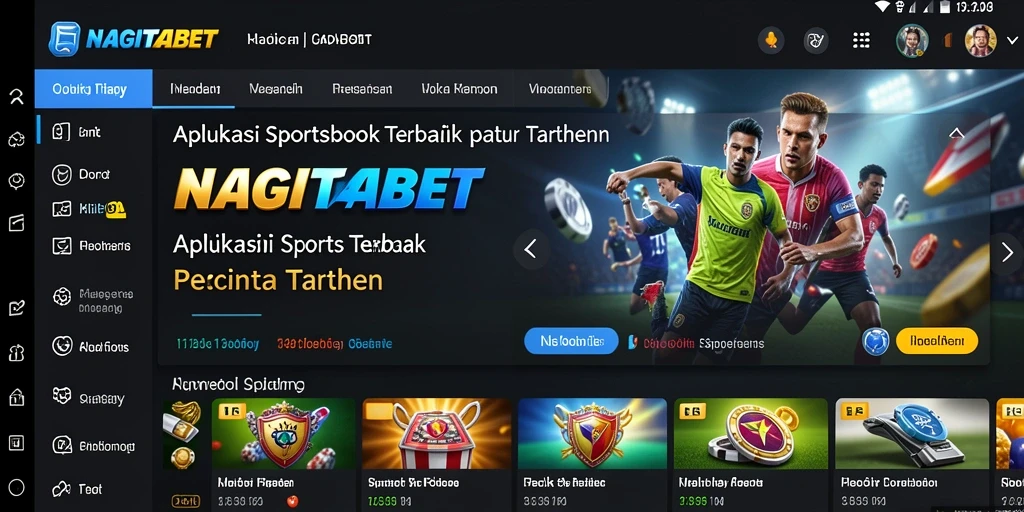 Screenshot utama NAGITABET menampilkan fitur taruhan olahraga yang mengesankan.