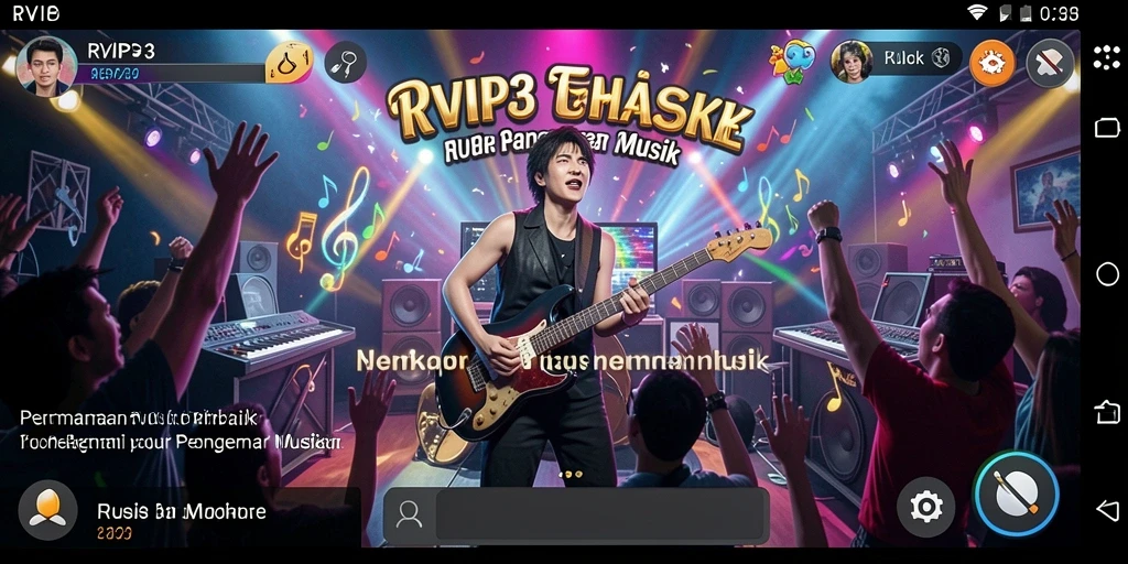 Tampilan gameplay RVIP3 dengan interaksi musik yang mendebarkan.