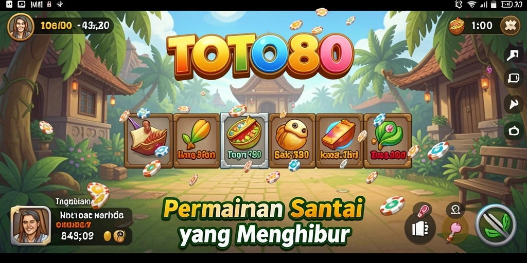 Tampilan gameplay TOTO80 yang ceria dan menarik.