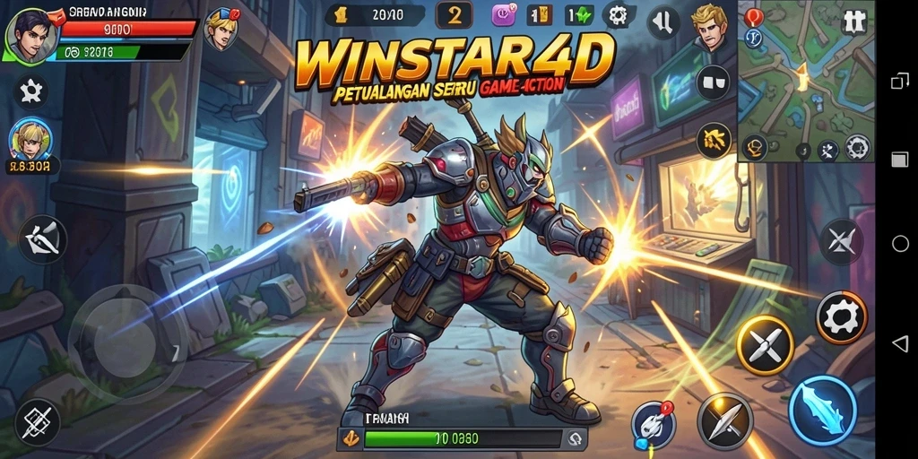 Screenshot gameplay WINSTAR4D yang menampilkan pertarungan mendebarkan.