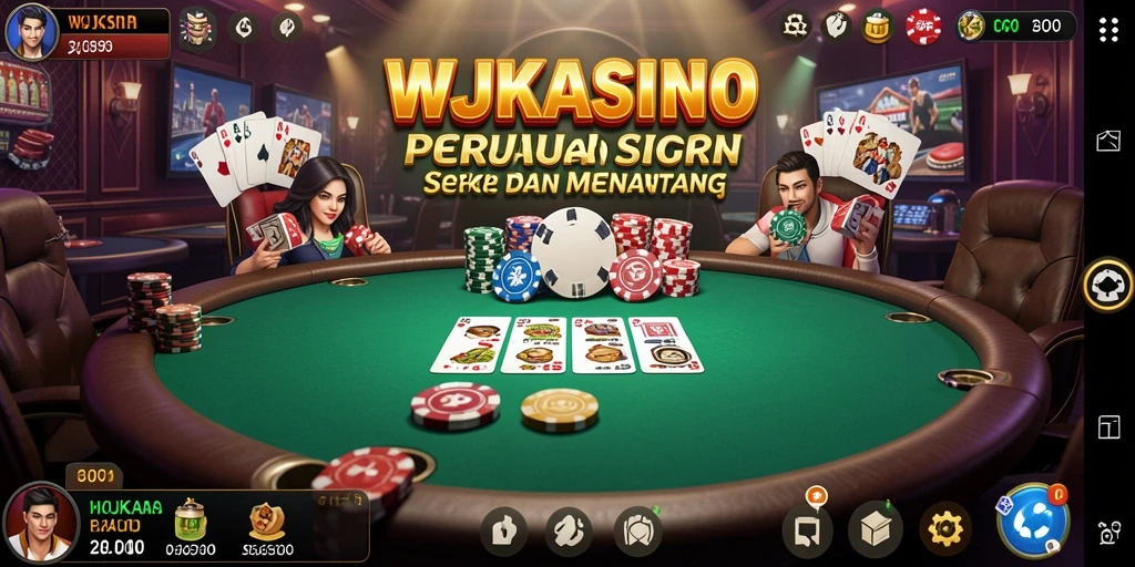 Tampilan gameplay Poker yang intens dan seru di WJKASINO.