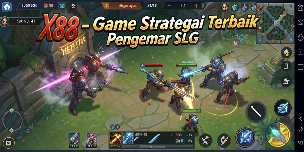 Tampilan gameplay seru dalam X88 dengan strategi SLG yang mendebarkan.